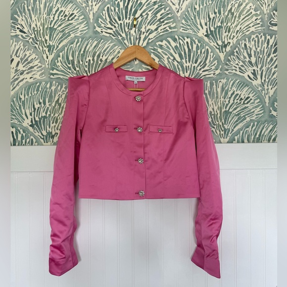 NWT Chloe Colette Jenny Mini Satin Skirt, Juliette Satin Jacket, and Madonna Top - Picture 3 of 11